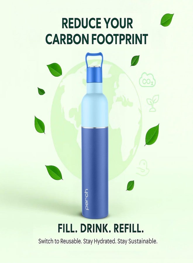 Perch Oasis thermosteel Water Bottle,Hot and Cold,Vacuum Insulated ISI Certified Flask,Steel Water Bottle for Kids | Office (Blue & Denim Blue, 760 ml) - Image 5